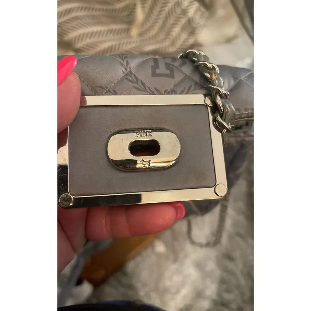 Vintage HTF/rare VS PINK Crossbody Bag y2k mini logo grey